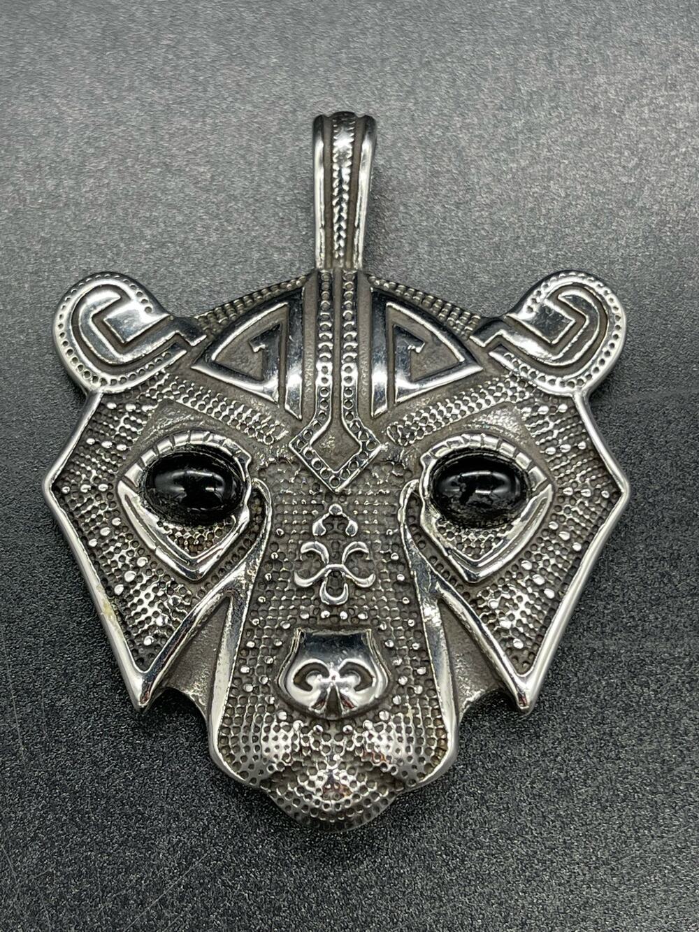 Viking Bear Head Gothic Men’s Pendant Stainless Steel